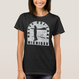 Batty Doe Lake Ice Fishing Michigan T-Shirt