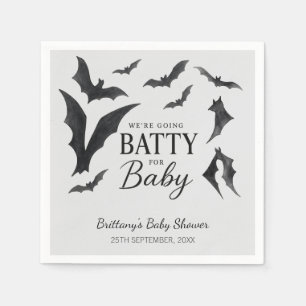 Batty For Baby Halloween Bats Baby Shower Napkin