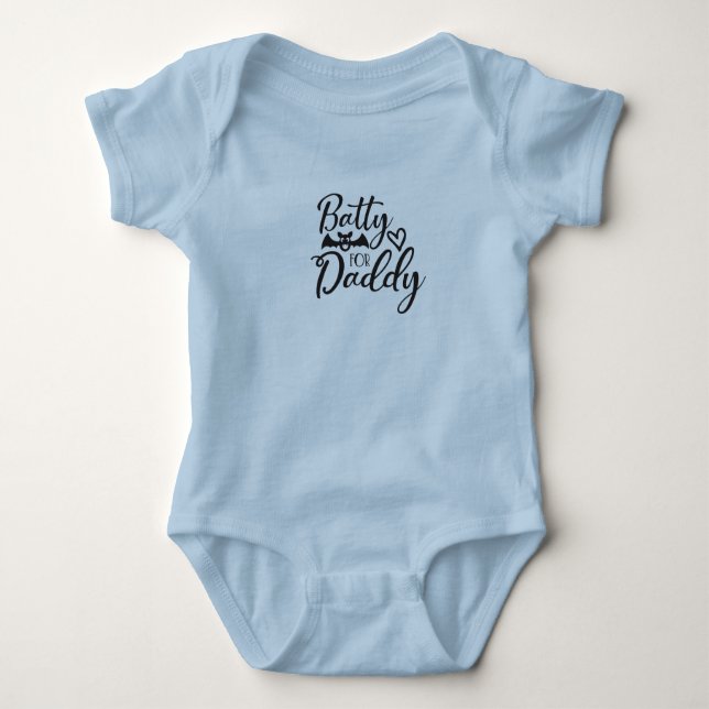 Batty For Daddy Halloween Baby Bodysuit (Front)