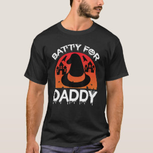 Batty For Daddy Retro Vintage Halloween Costume Me T-Shirt