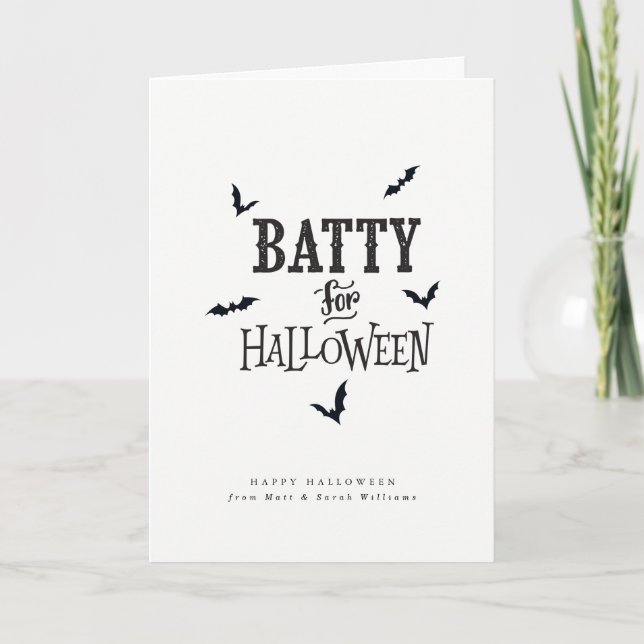 Batty For Halloween Card (Front)