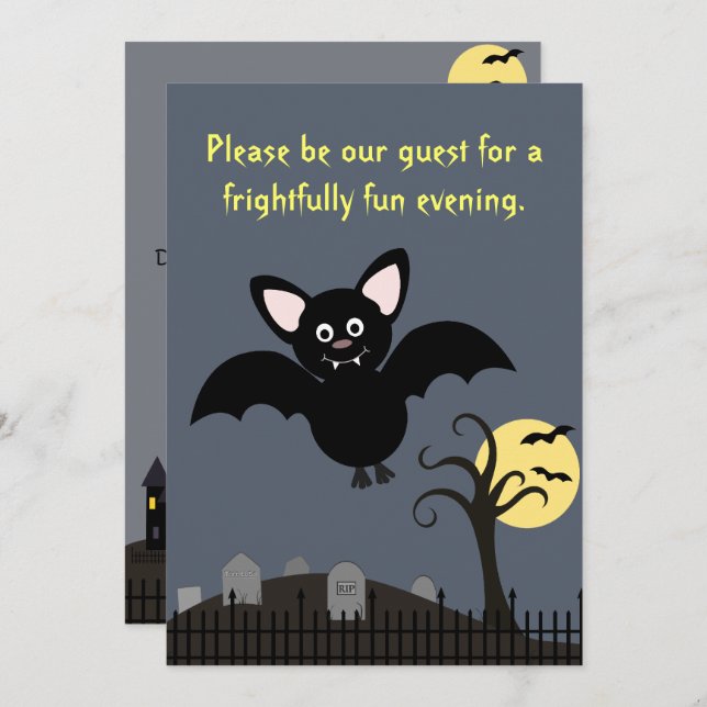 Batty Halloween Invitation (Front/Back)