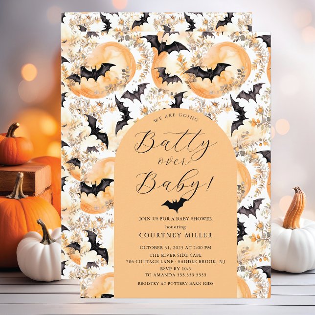 Batty Over Baby Baby Shower  Invitation (Creator Uploaded)