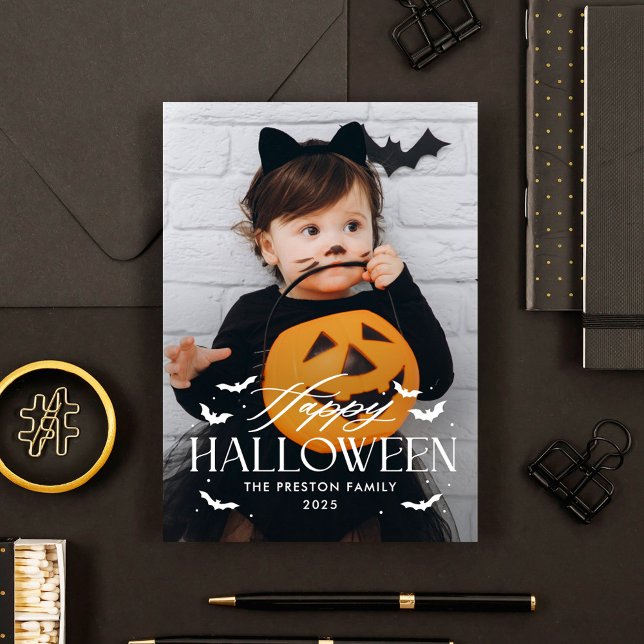 Batty Overlay Halloween Photo Card (Creator Uploaded)