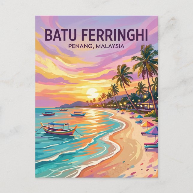 Batu Ferringhi Beach Malaysia Postcard (Front)