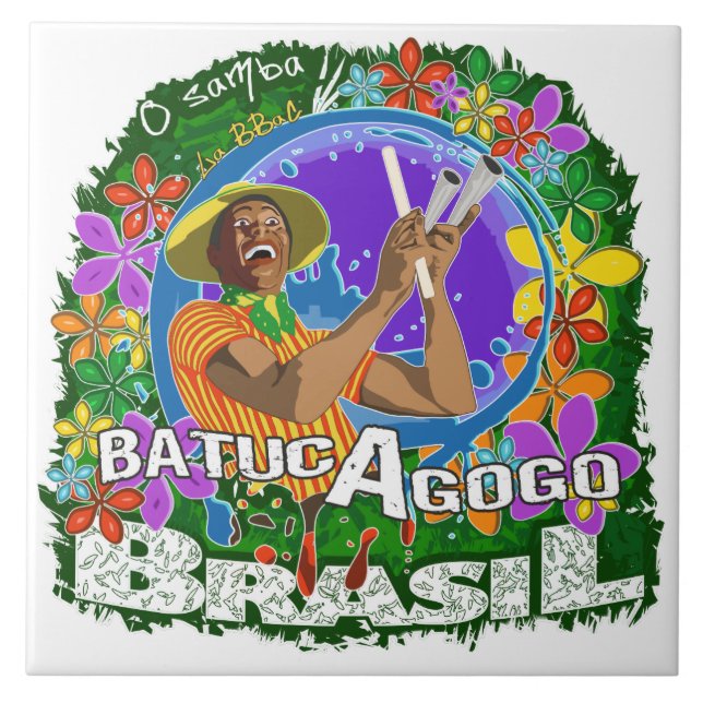 Batuc Agogo - Batucada Samba BBaC Ceramic Tile (Front)