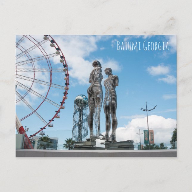 Batumi city Georgia. Ali and Nino statue Postcard (Front)