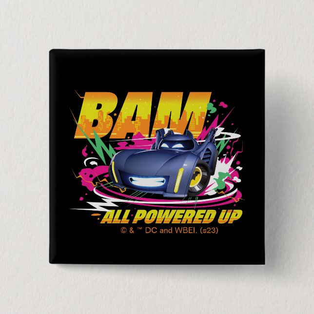 Batwheels™ Bam - All Powered Up 15 Cm Square Badge (Front)