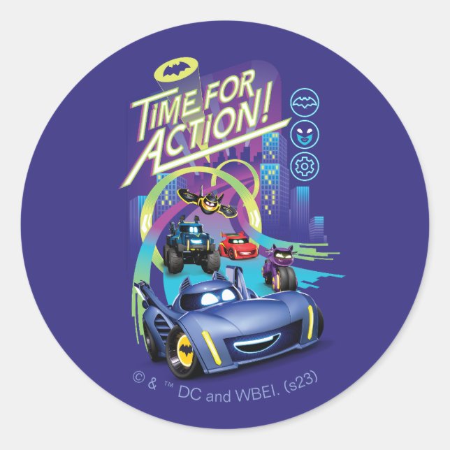 Batwheels™ - Time for Action Classic Round Sticker (Front)