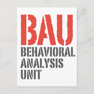 BAU Behavioural Analysis Units Postcard