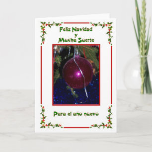 Bauble Feliz Navidad Spanish Christmas Holiday Card
