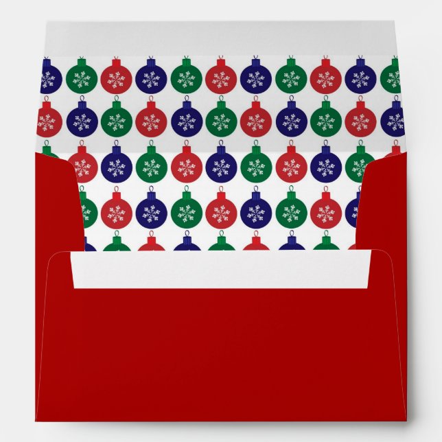 Bauble Pattern Christmas Envelope (Back (Bottom))