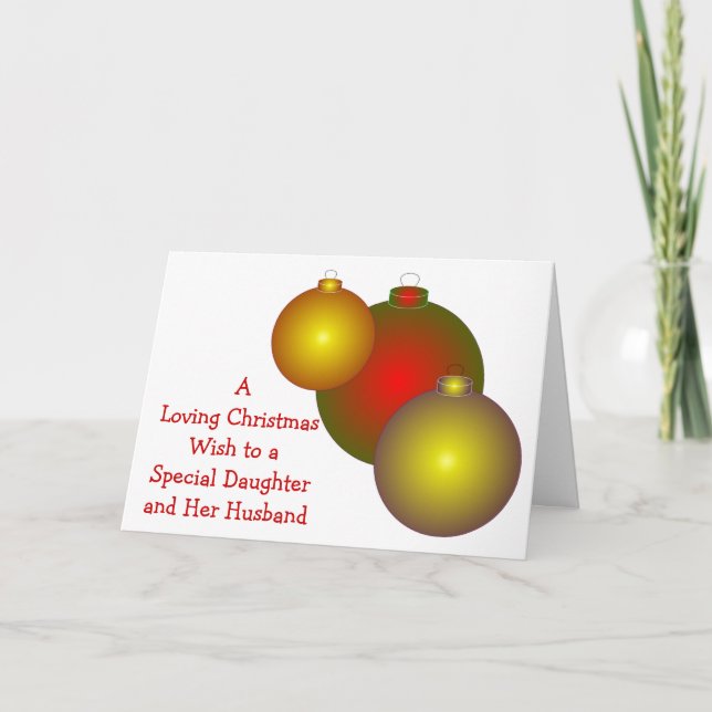 Baubles Daughter And Son-in-Law Christmas Holiday Card (Front)