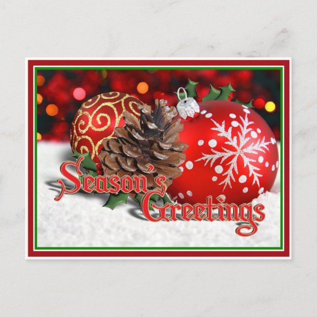 Baubles & Pine Cones Postcard (Front)