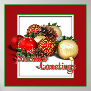 Baubles & Pine Cones Poster