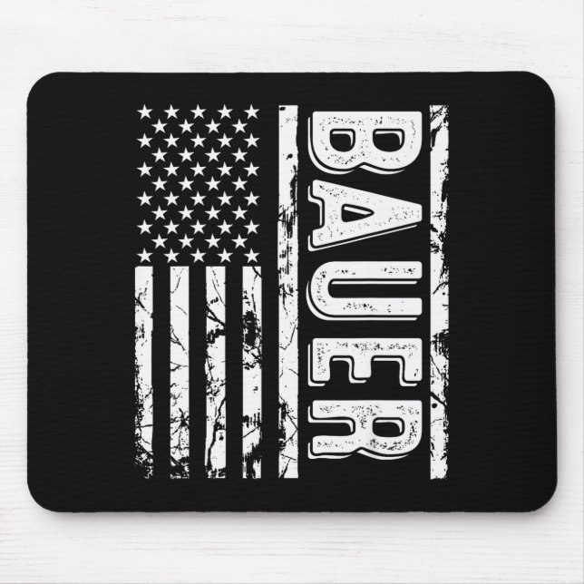Bauer Last Name Funny Surname Team Bauer Family Re Mouse Pad (Front)