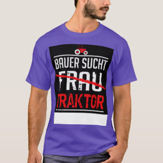 Bauer sucht traktor black T-Shirt