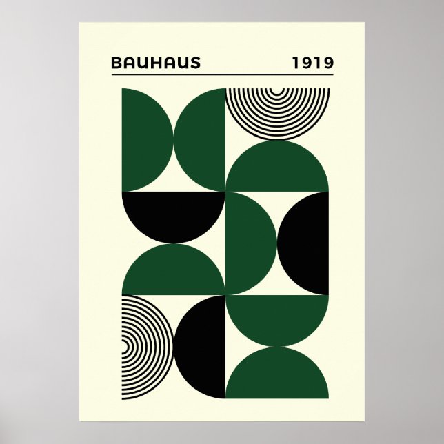 Bauhaus 1919 Geometric Circles Print, home decor (Front)