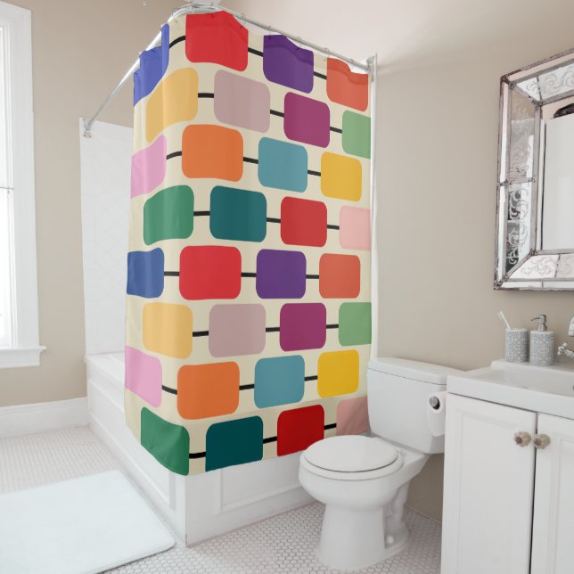 Bauhaus Abacus  Shower Curtain (In Situ)