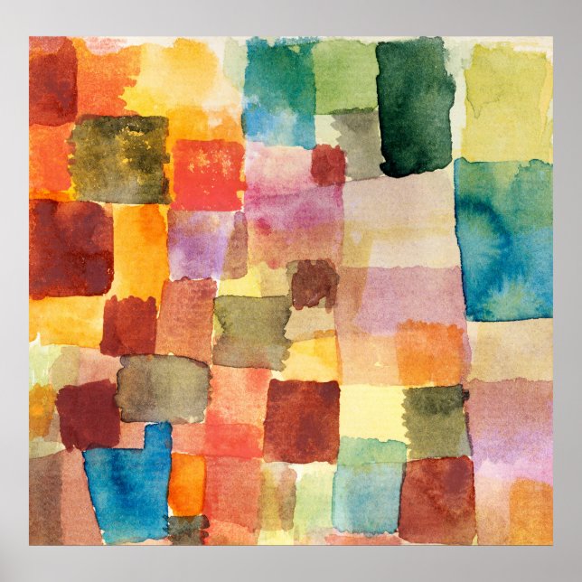 Bauhaus Abstract Watercolor Poster. Poster (Front)