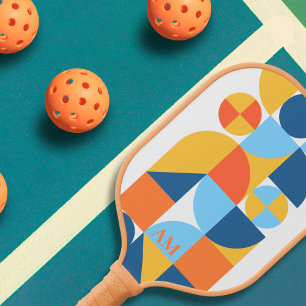 Bauhaus Aesthetic Pattern Personalised Unique Pickleball Paddle