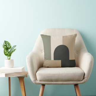 Bauhaus Arch & Rectangle Throw Pillow – Sage Green