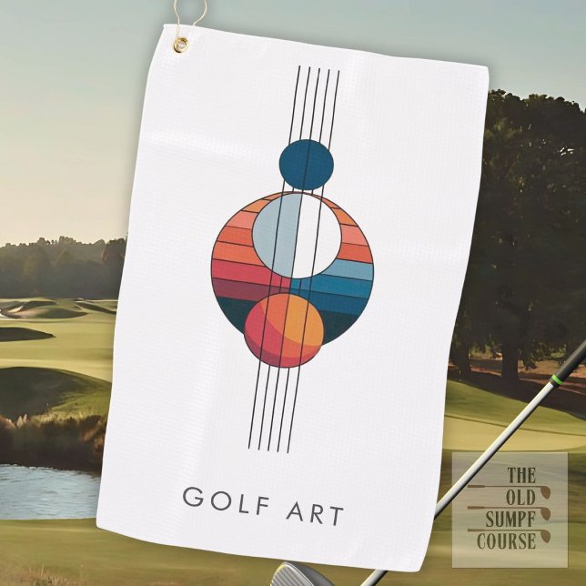 Bauhaus Art in five lines and spheres Golf Towel (Creator Uploaded)