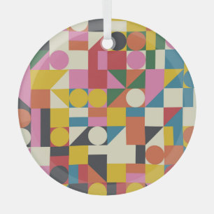 Bauhaus artwork: abstract geometric composition glass tree decoration