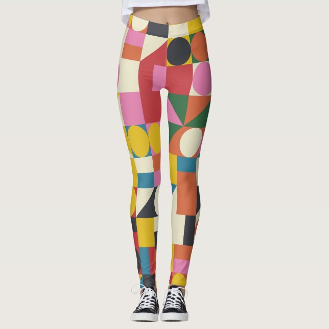 Bauhaus artwork: abstract geometric composition leggings (Front)