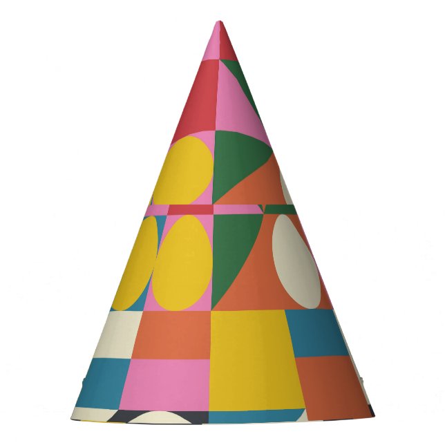 Bauhaus artwork: abstract geometric composition party hat (Front)