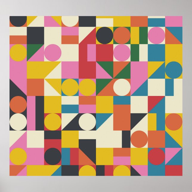 Bauhaus artwork: abstract geometric composition poster (Front)