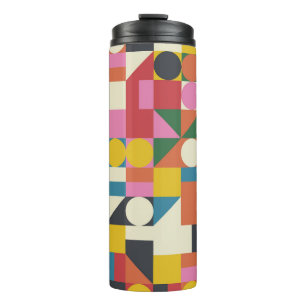 Bauhaus artwork: abstract geometric composition thermal tumbler
