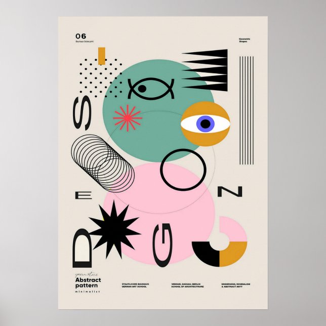 bauhaus, bauhaus design, modern design, geometric  poster (Front)
