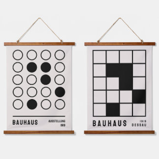 Bauhaus Black Shapes Exhibition 1919 Set Hanging Tapestry