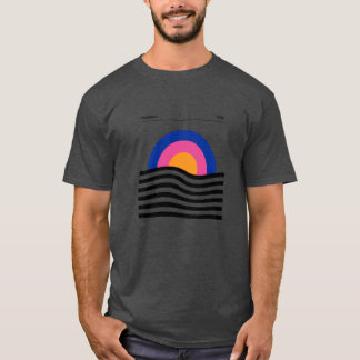 Bauhaus Circle Lines Warped Orange Pink Purple T-Shirt