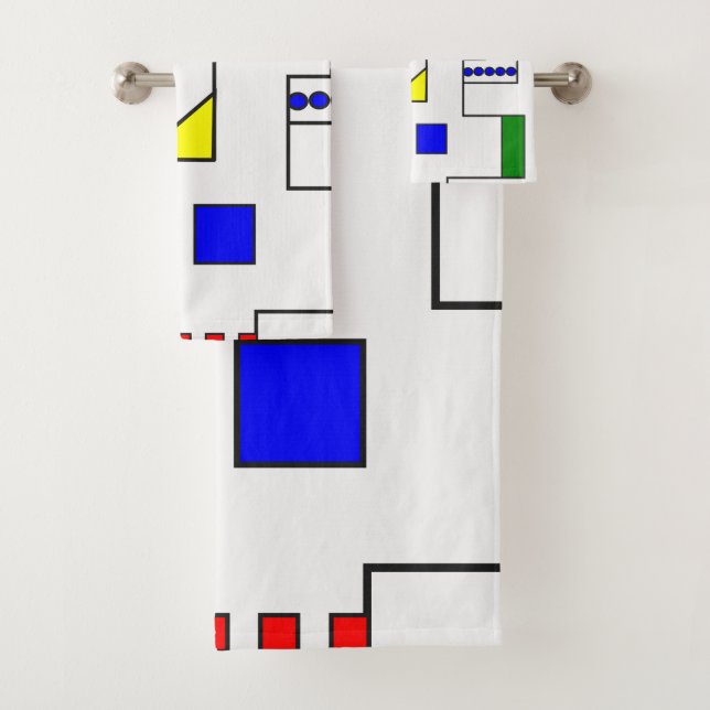 Bauhaus Circuits  Bath Towel Set (Insitu)