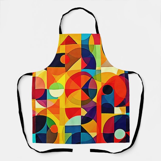 Bauhaus Colour Geometry Design Apron (Front)