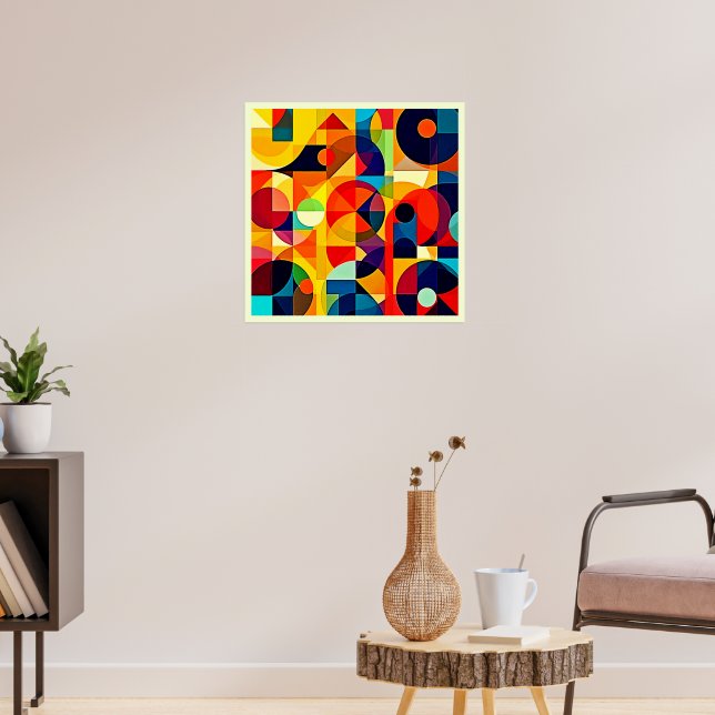 Bauhaus Colour Geometry Design Poster (Living Room 3)