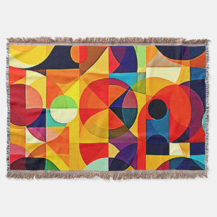 Bauhaus Colour Geometry Design Throw Blanket