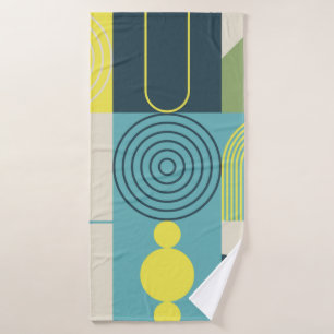 Bauhaus composition artwork made with abstract ele bath towel