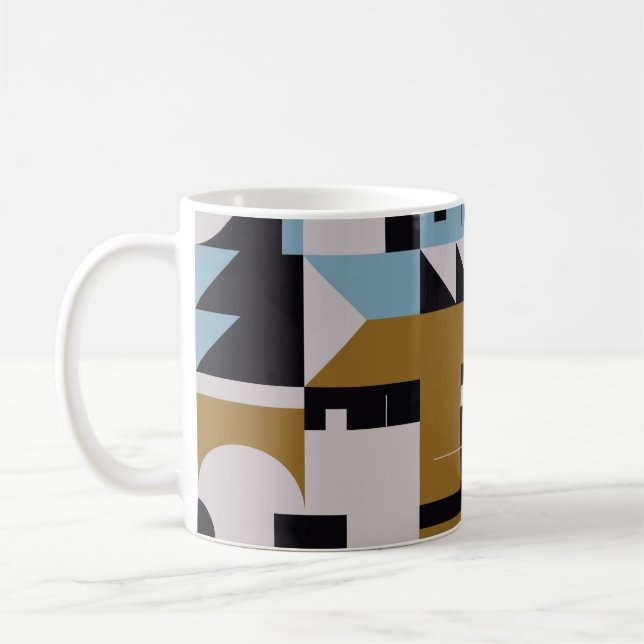 Bauhaus composition artwork made with abstract ele coffee mug (Left)