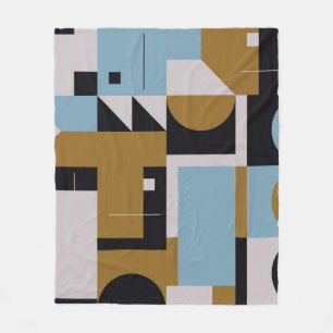 Bauhaus composition artwork made with abstract ele fleece blanket