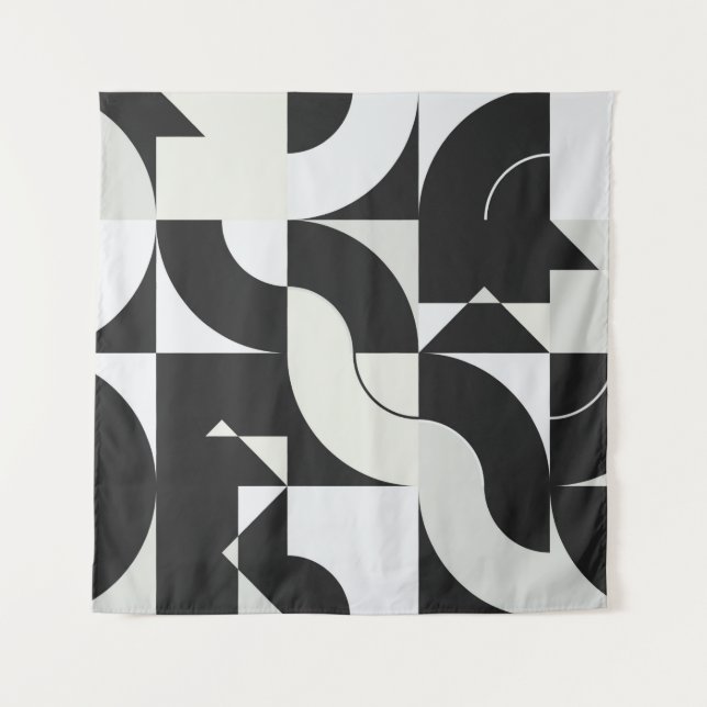 Bauhaus composition artwork made with abstract ele tapestry (Front)