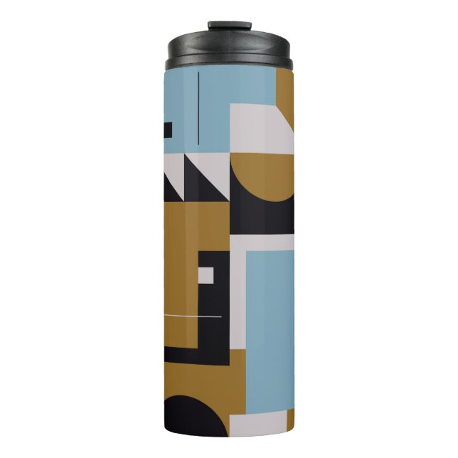 Bauhaus composition artwork made with abstract ele thermal tumbler (Front)