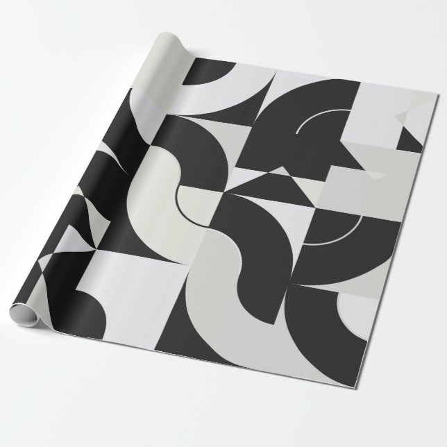 Bauhaus composition artwork made with abstract ele wrapping paper (Unrolled)