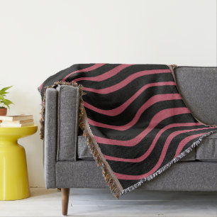 Bauhaus Deep Pink Abstract Throw Blanket