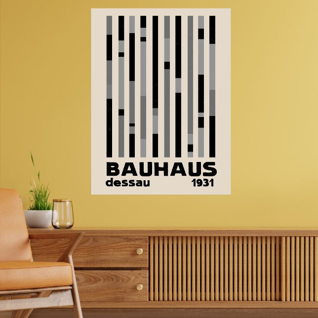 Bauhaus Dessau 1931 Modernist Homage Black Cream  Poster (Living Room 2)