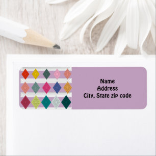 Bauhaus Diamond Quilt  Return Address Label