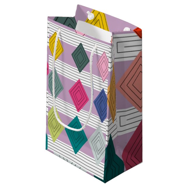 Bauhaus Diamond Quilt Small Gift Bag (Front Angled)