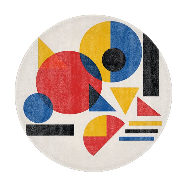 Bauhaus Geometric Abstract Composition Cutting Board (Front)